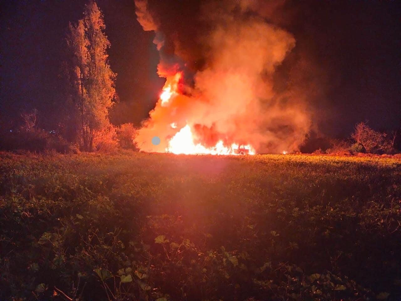 Incendio de camioneta en Tlahuelilpan.