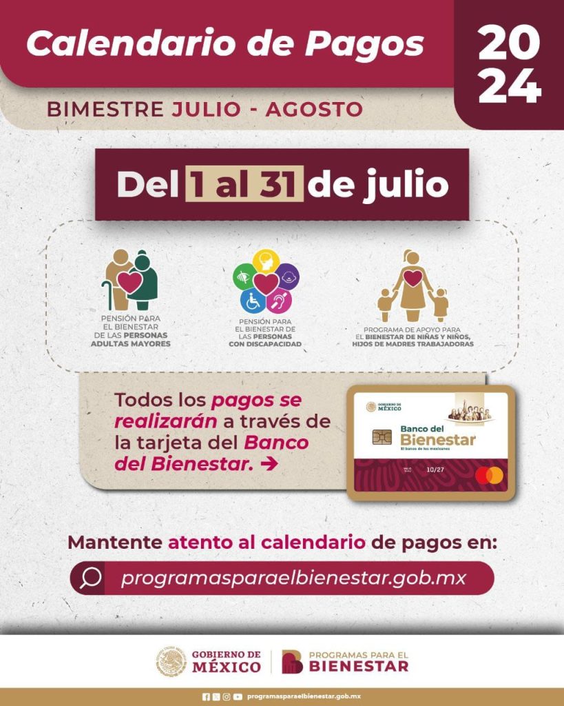 Programas para el Bienestar en julio