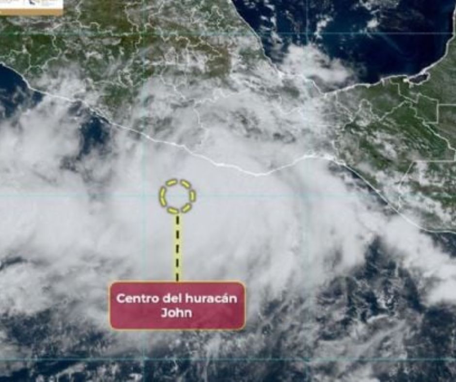 Huracán John se vuelve categoría 1 en Guerrero y Oaxaca