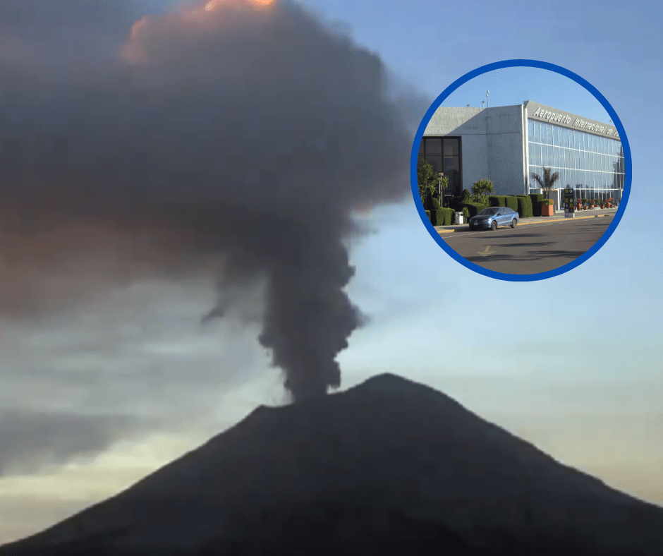 Vuelos en Puebla, suspendidos por actividad del volcán Popocatépetl