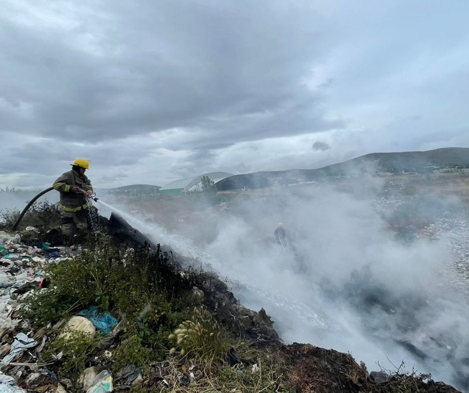 Se incendia tiradero de Mineral de la Reforma por segunda vez