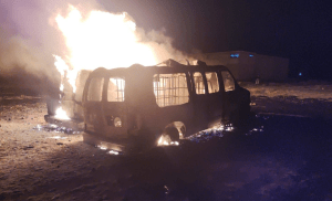 Incendio de dos camionetas revela posible red de huachicol en Pachuca